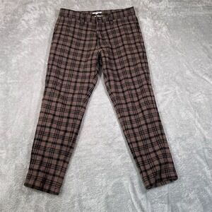 Banks Journal Trousers Men's Size 30 Brown Plaid Slim Wool Blend Winter Pants